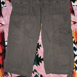Vintage Union Bay 00's Brown Low Waist Cotton Cargo Capris Boho